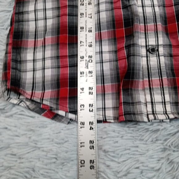 Helix Boys Western Shirt Red Medium Pearl Snap Up Pockets Rancher Chore - Picture 11 of 12